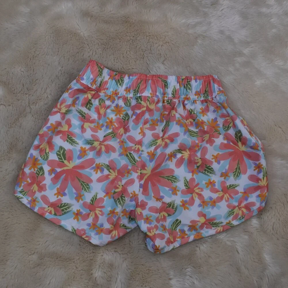 Snapper Rock Girls Swim Board Shorts and Bathing Suit Size 8 Tropical Floral